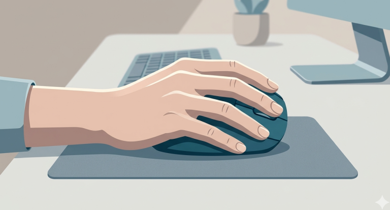 Ergonomic vertical mouse for wrist pain prevention